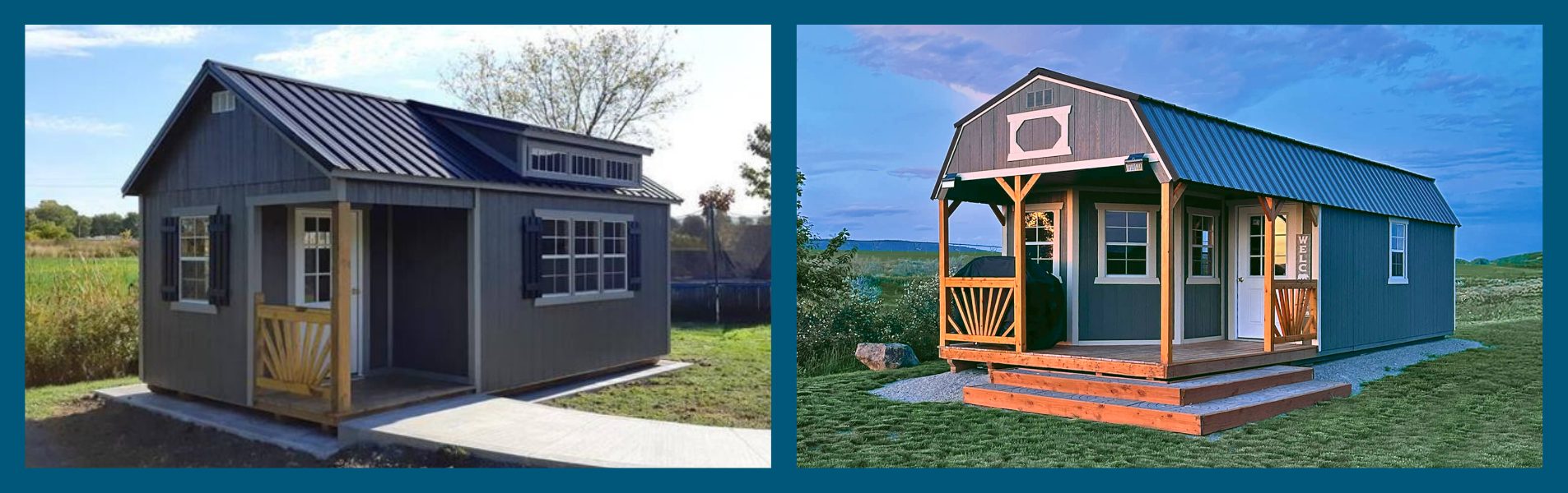 Lofted Barn and Utility Shed with add-on packages